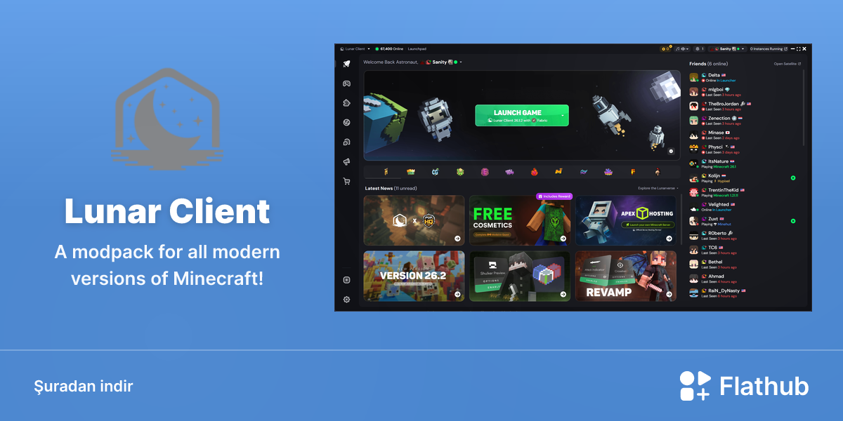 Lunar Client uygulamasını Linux'ta kur | Flathub