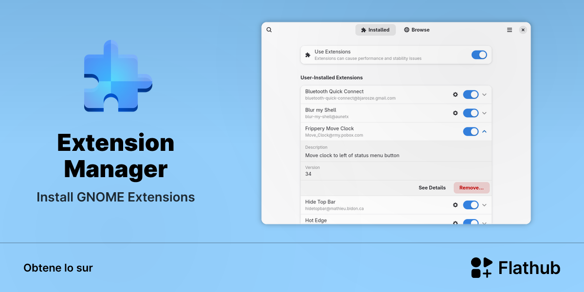 Installar Extension Manager sur Linux | Flathub