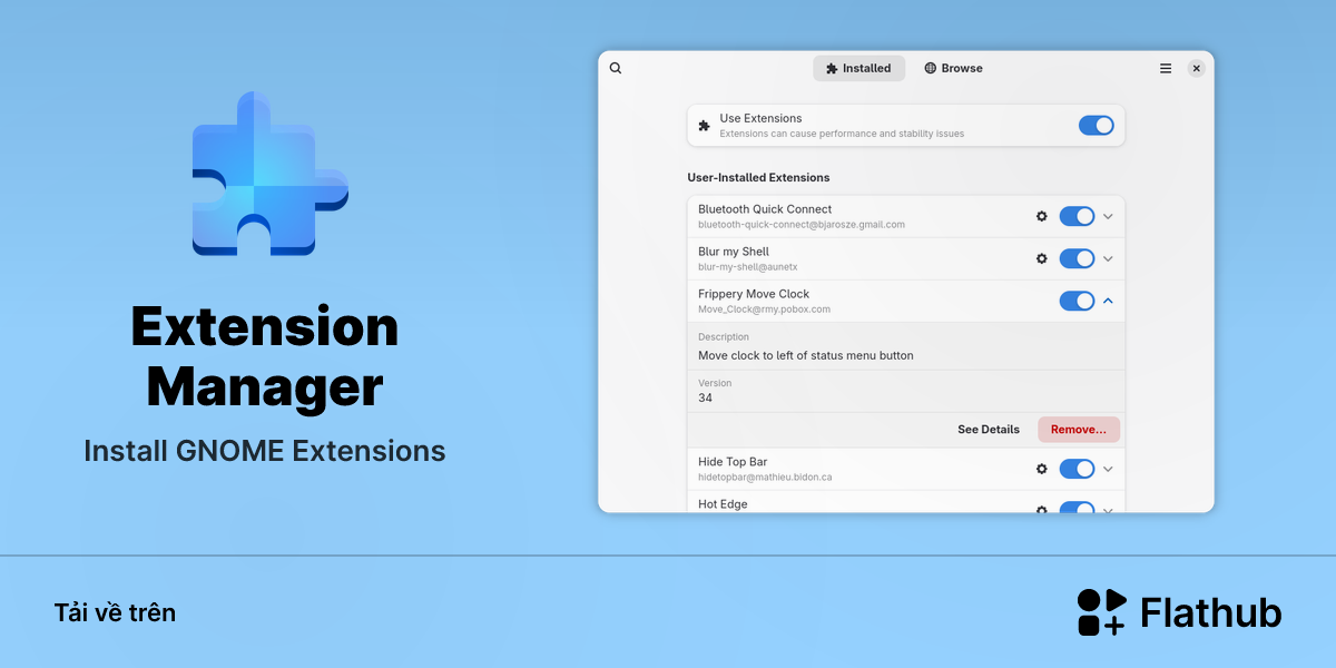 Cài đặt Extension Manager trên Linux | Flathub