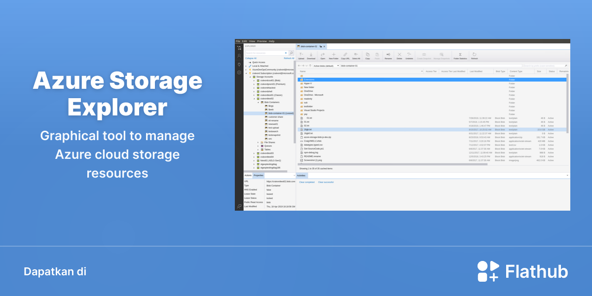 Memasang Azure Storage Explorer di Linux | Flathub