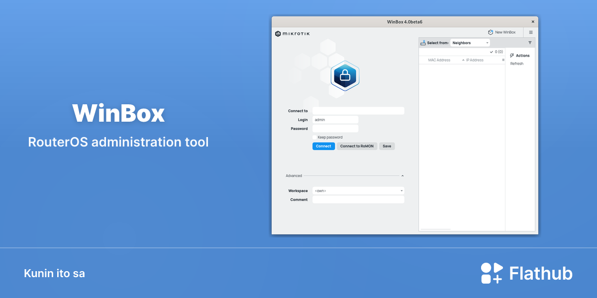 I-install ang WinBox sa Linux | Flathub