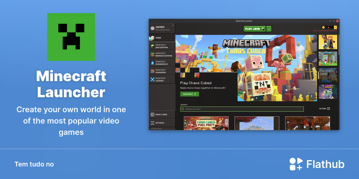 Instalar Minecraft no Linux | Flathub