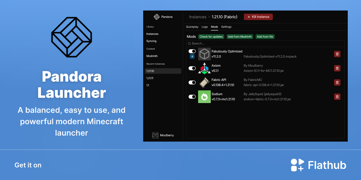 Install Pandora Launcher on Linux | Flathub