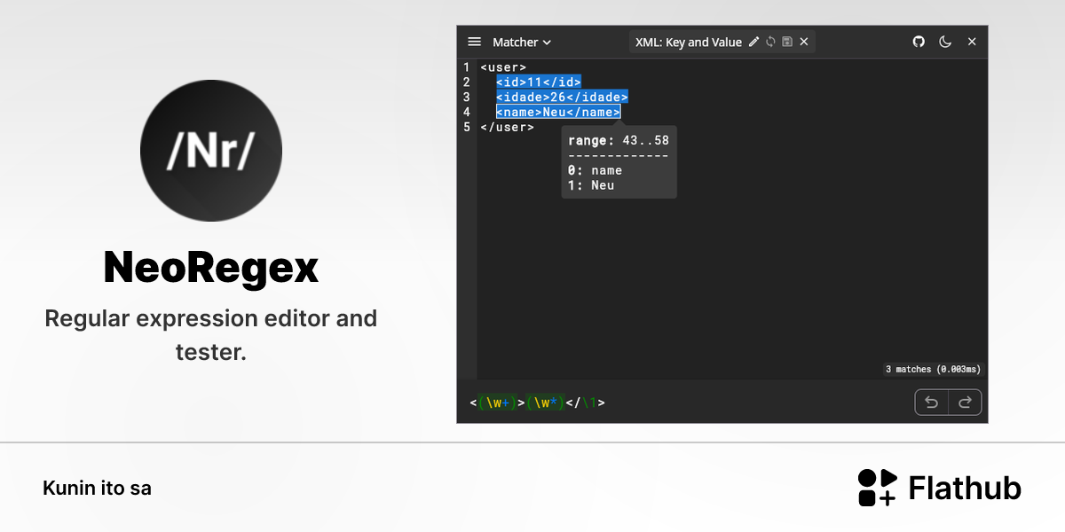 I-install ang NeoRegex sa Linux | Flathub