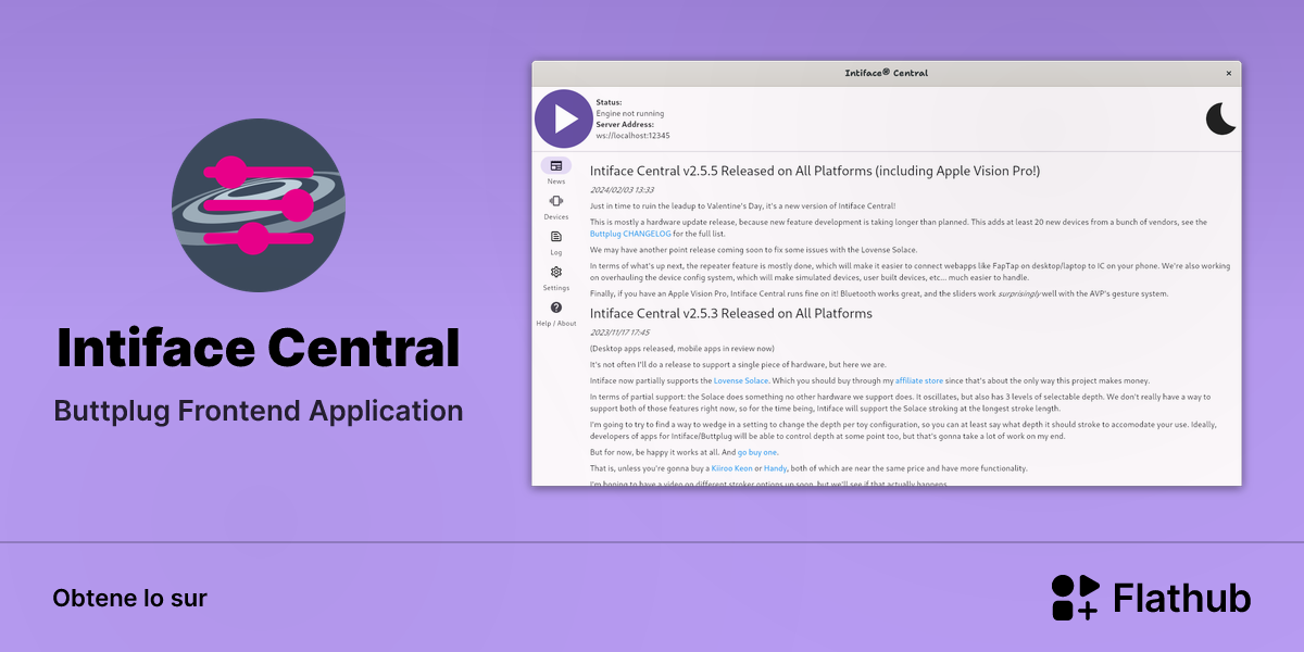 Installar Intiface Central sur Linux | Flathub