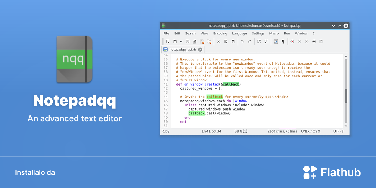 Installa Notepadqq su Linux | Flathub