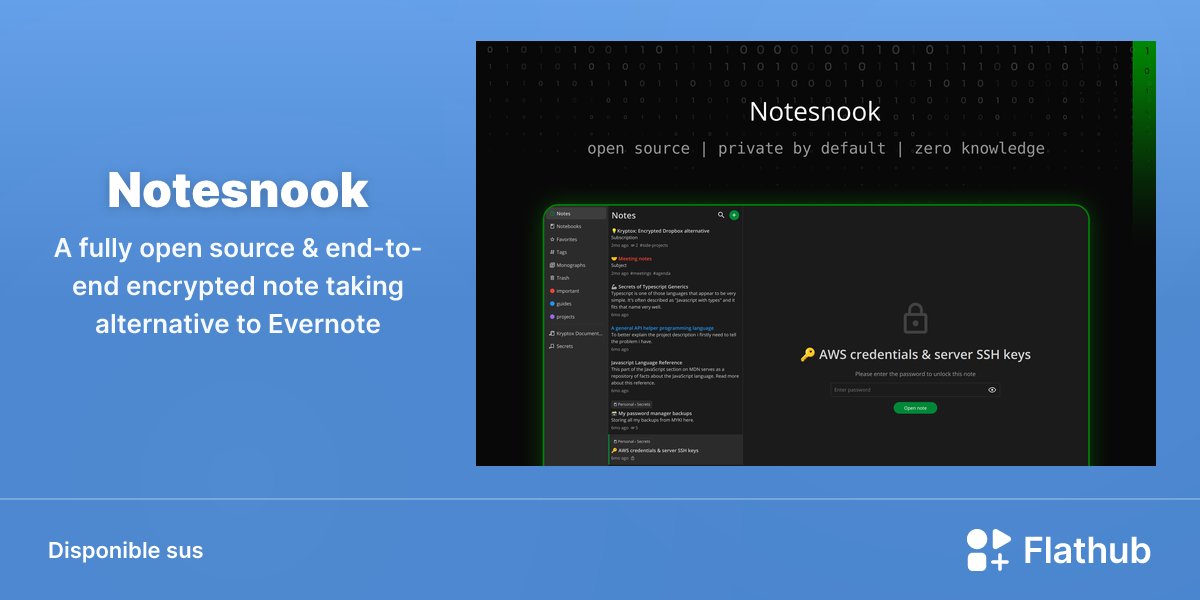 Installar Notesnook sus Linux | Flathub