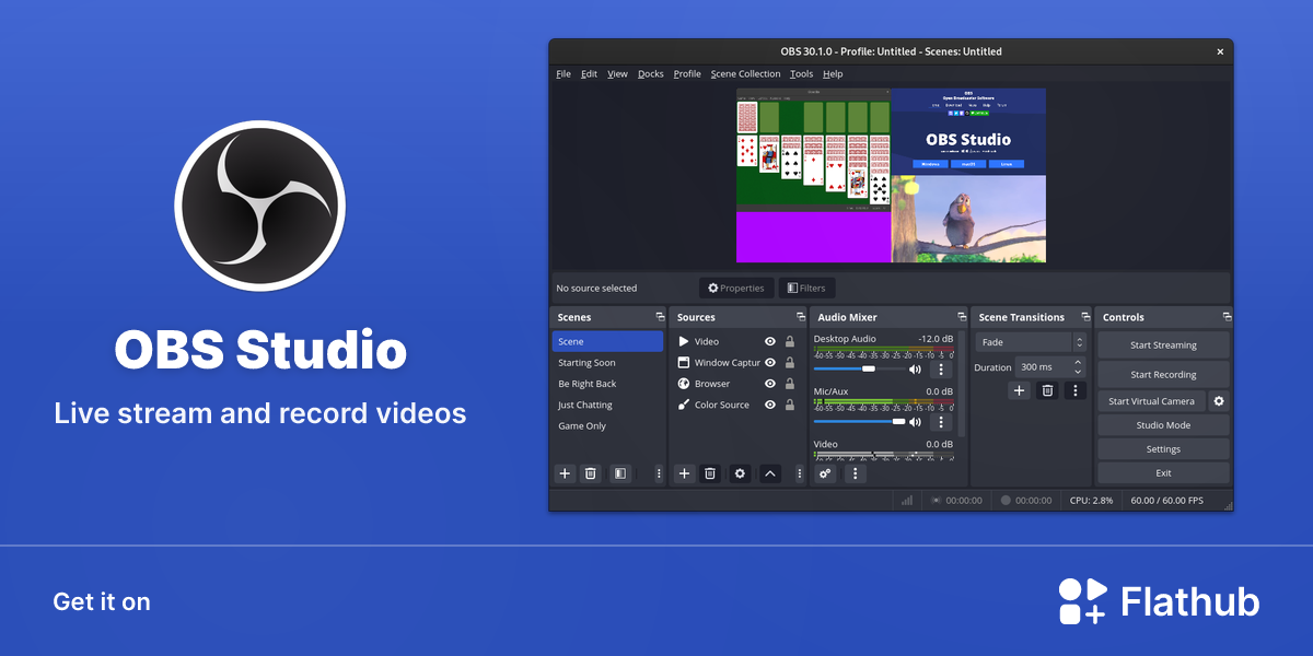 Install OBS Studio on Linux | Flathub