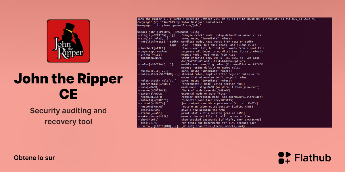 Installar John the Ripper CE sur Linux | Flathub