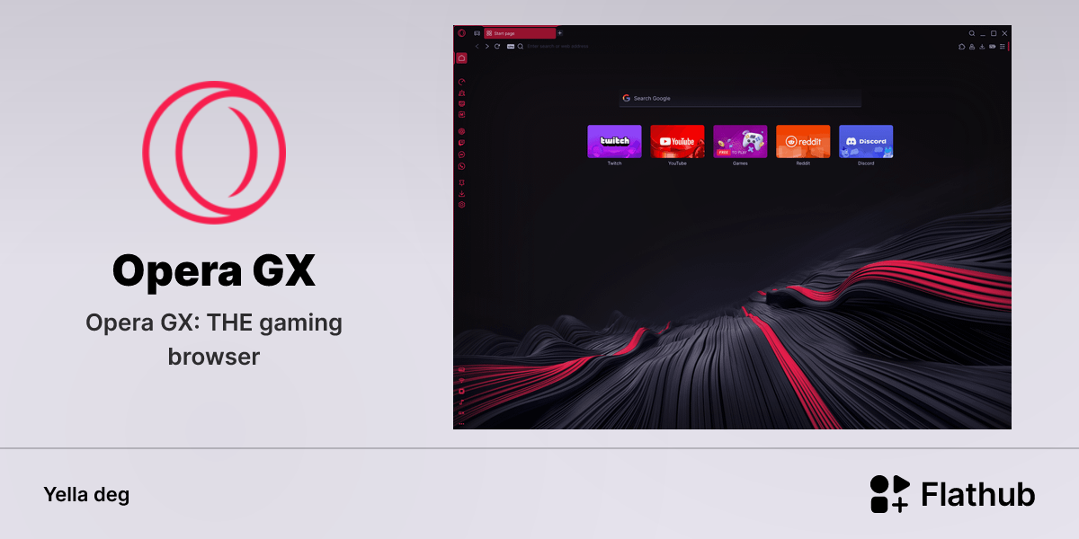 Asebded n Opera GX ɣef Linux | Flathub
