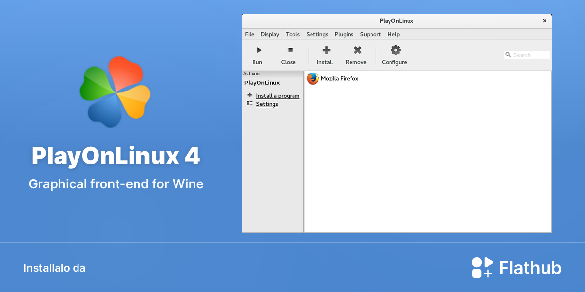 Installa PlayOnLinux 4 su Linux | Flathub