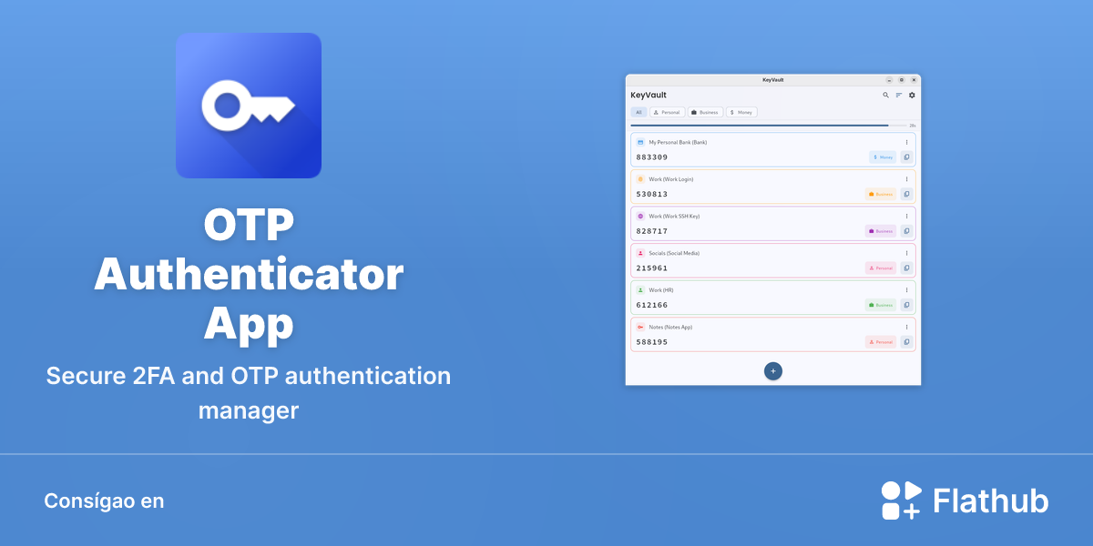 Instalar OTP Authenticator App en Linux | Flathub