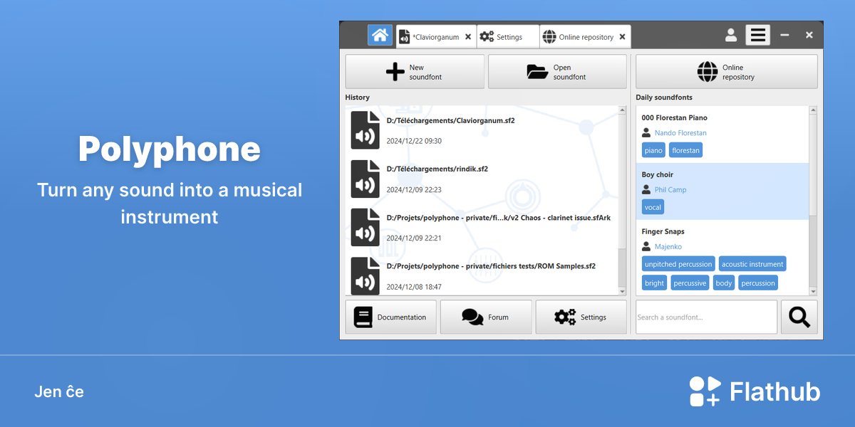 Instali Polyphone sur Linux | Flathub