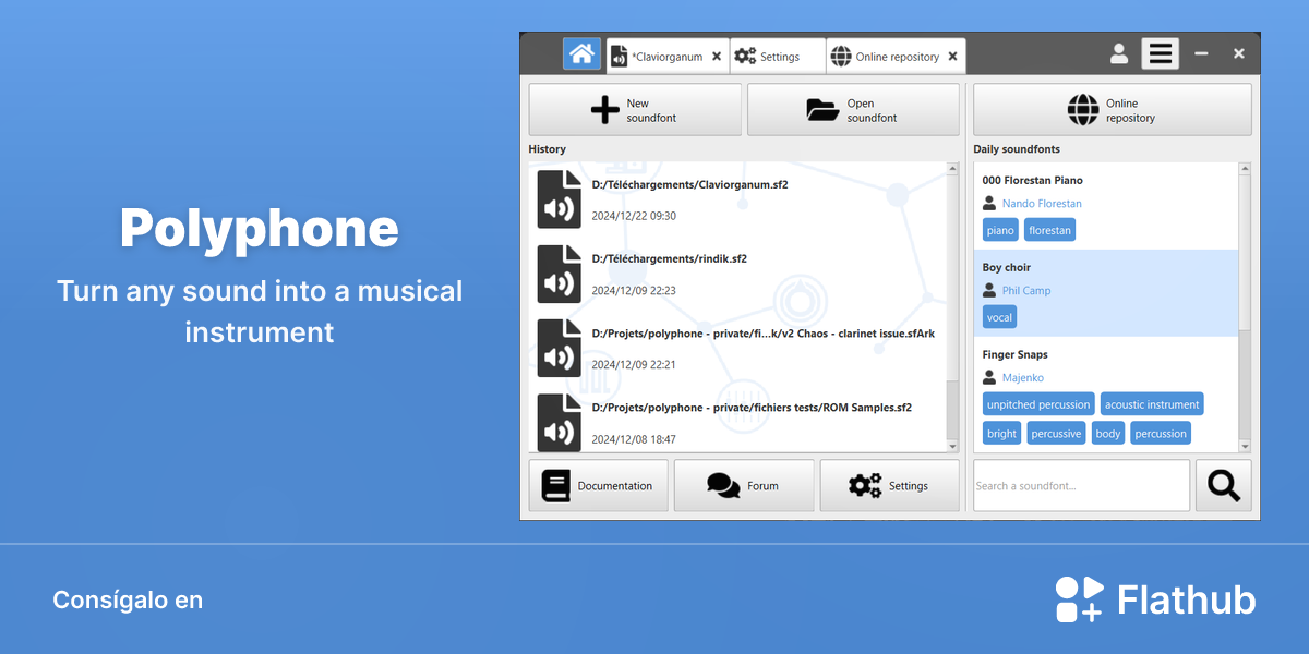 Instalar Polyphone en Linux | Flathub