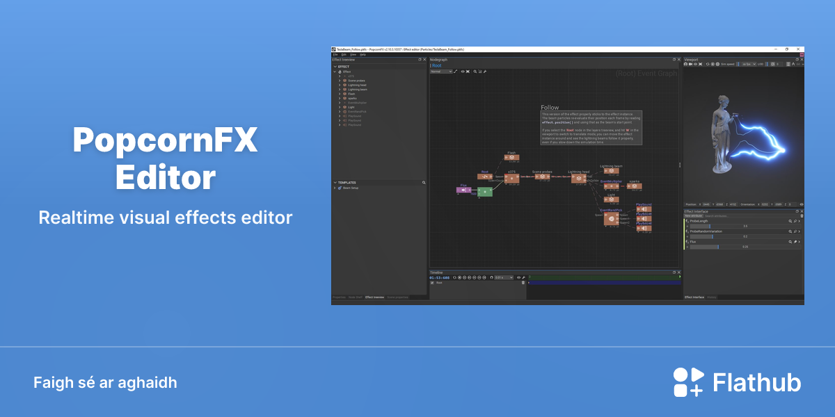 Suiteáil PopcornFX Editor ar Linux | Flathub
