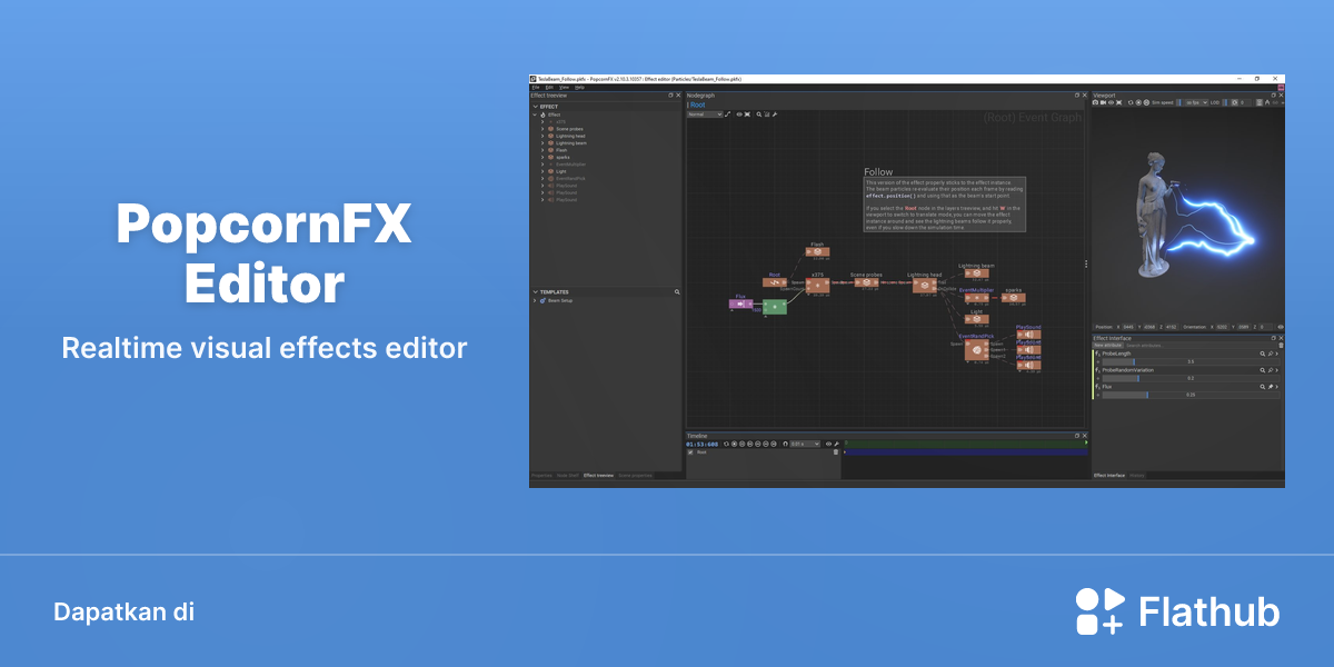 Memasang PopcornFX Editor di Linux | Flathub