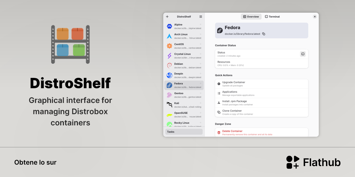 Installar DistroShelf sur Linux | Flathub