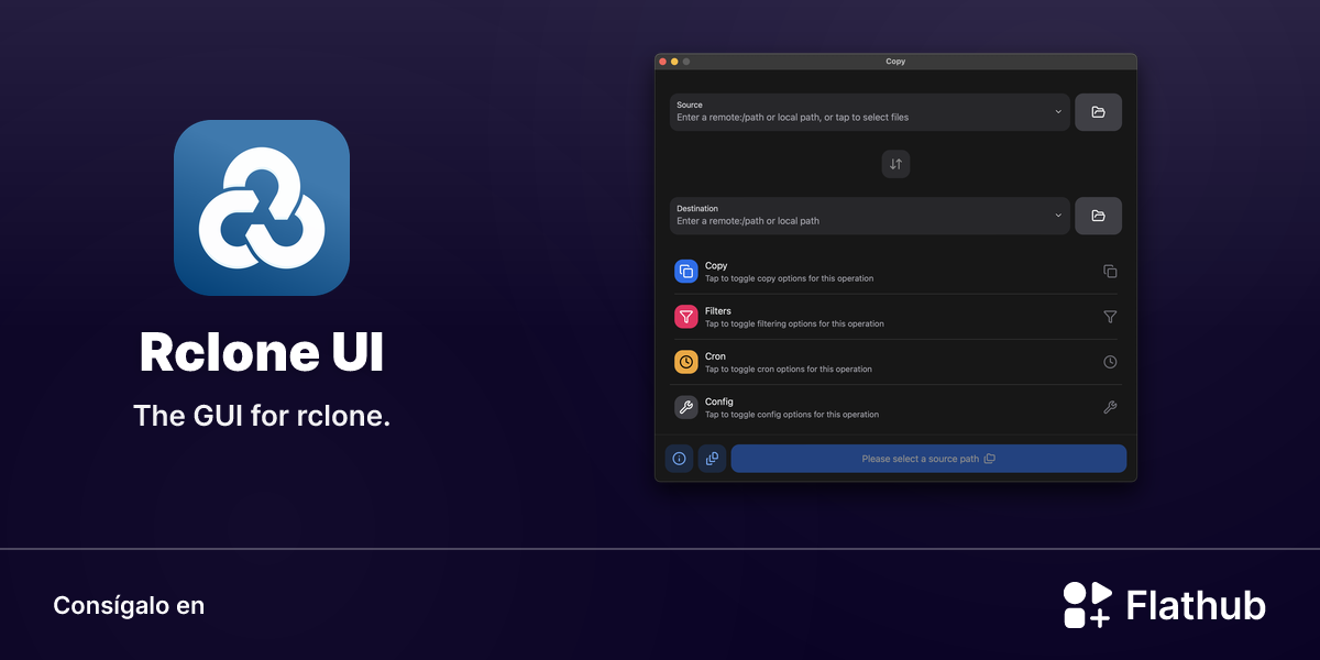 Instalar Rclone UI en Linux | Flathub