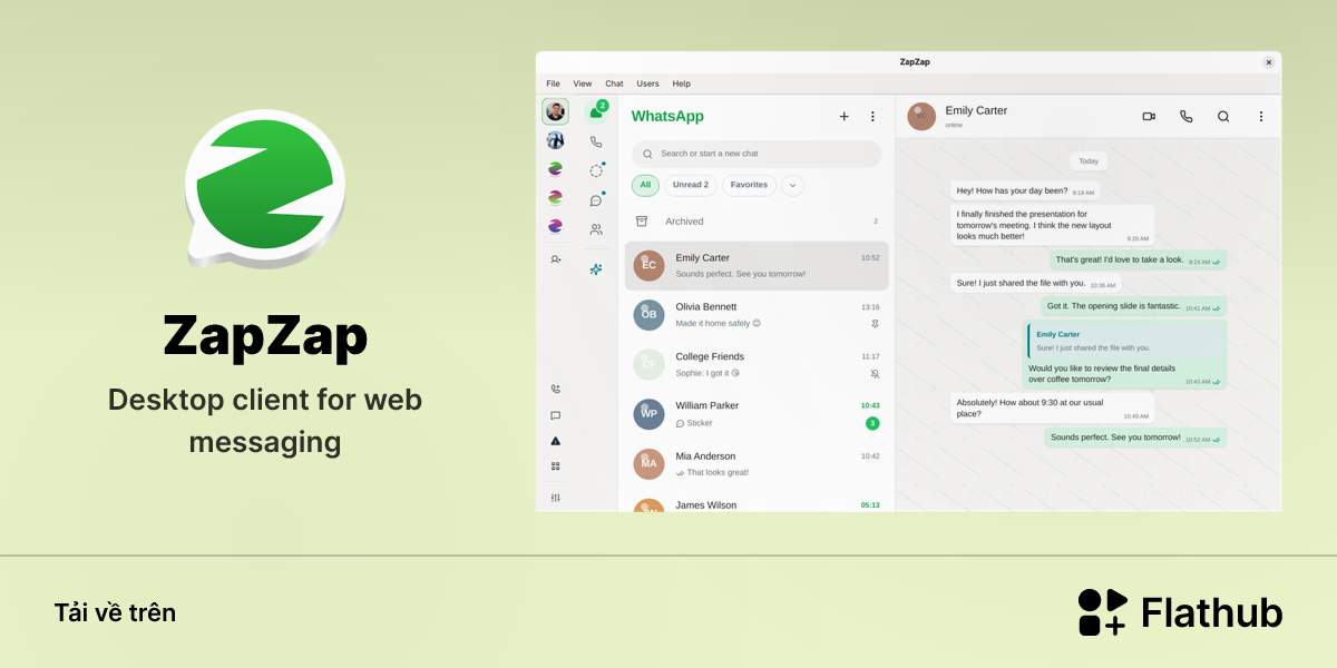 Cài đặt ZapZap trên Linux | Flathub