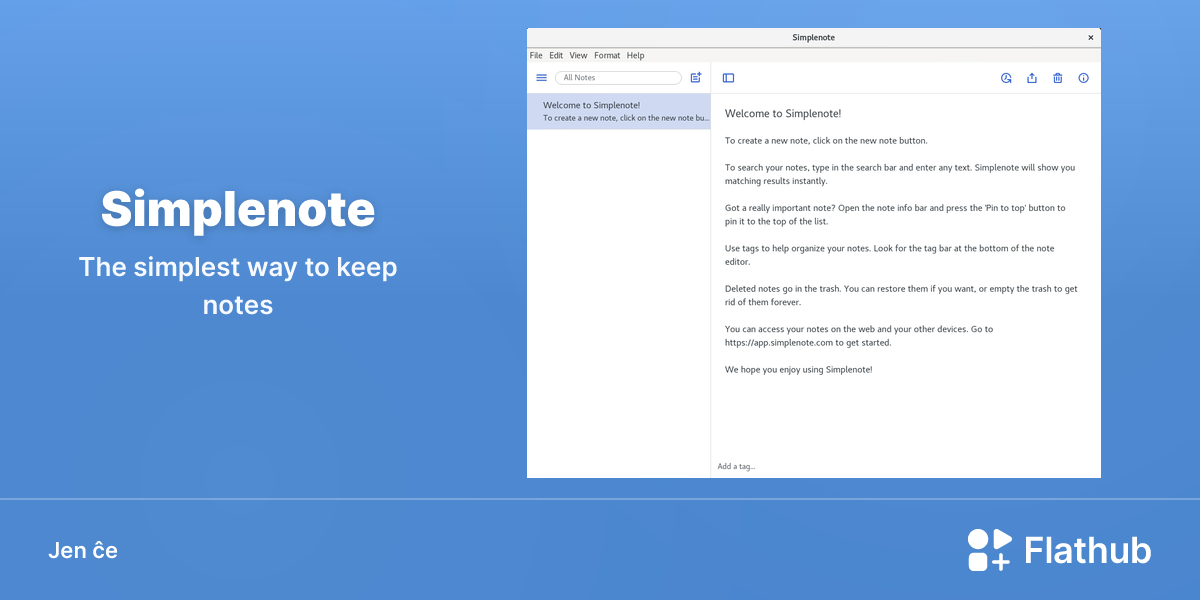 Instali Simplenote sur Linux | Flathub