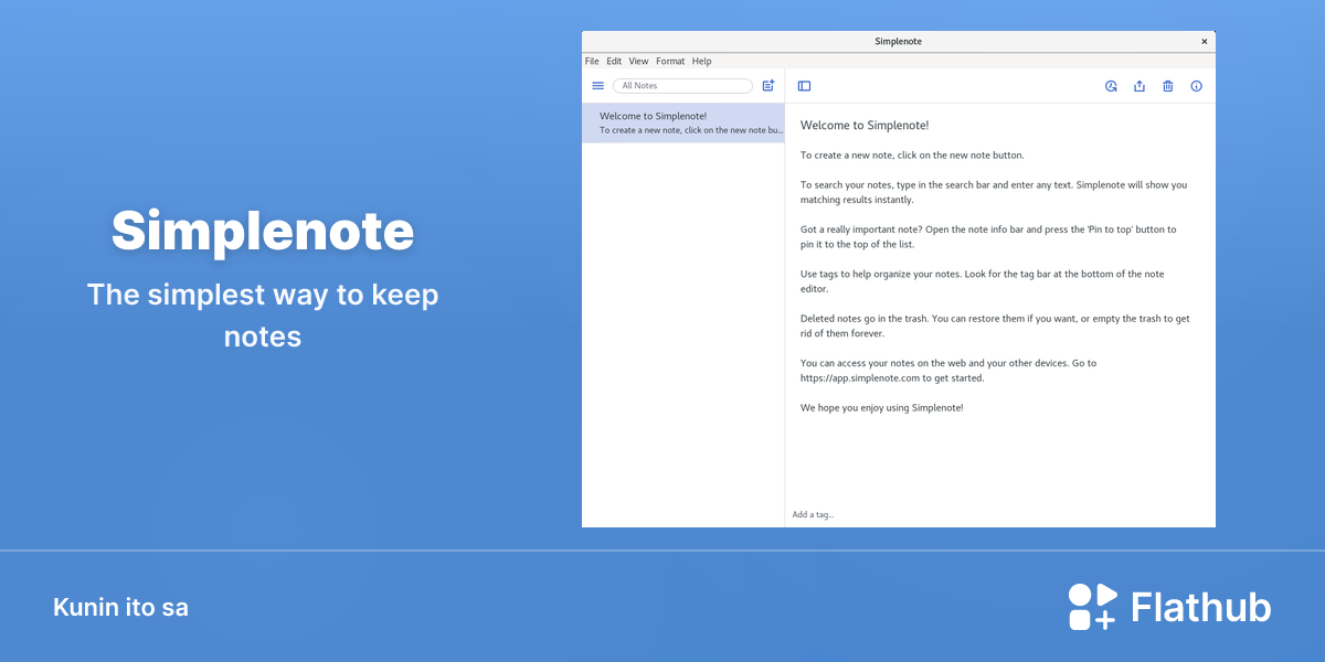 I-install ang Simplenote sa Linux | Flathub