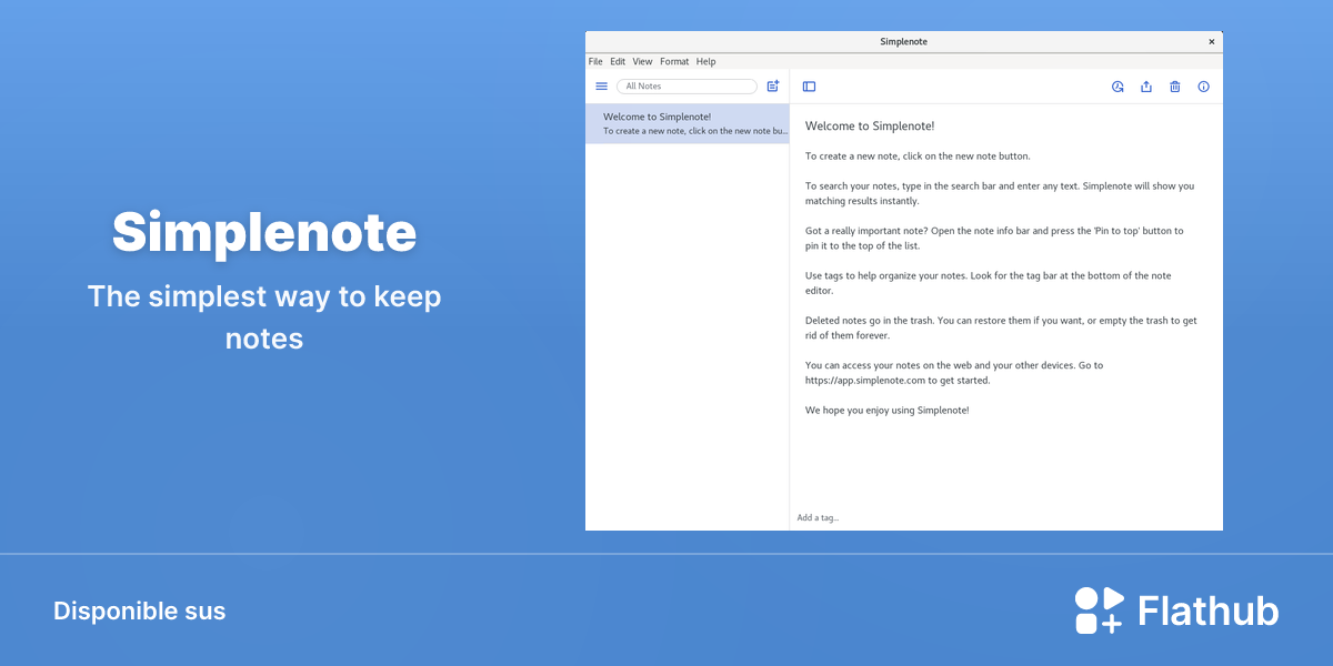 Installar Simplenote sus Linux | Flathub
