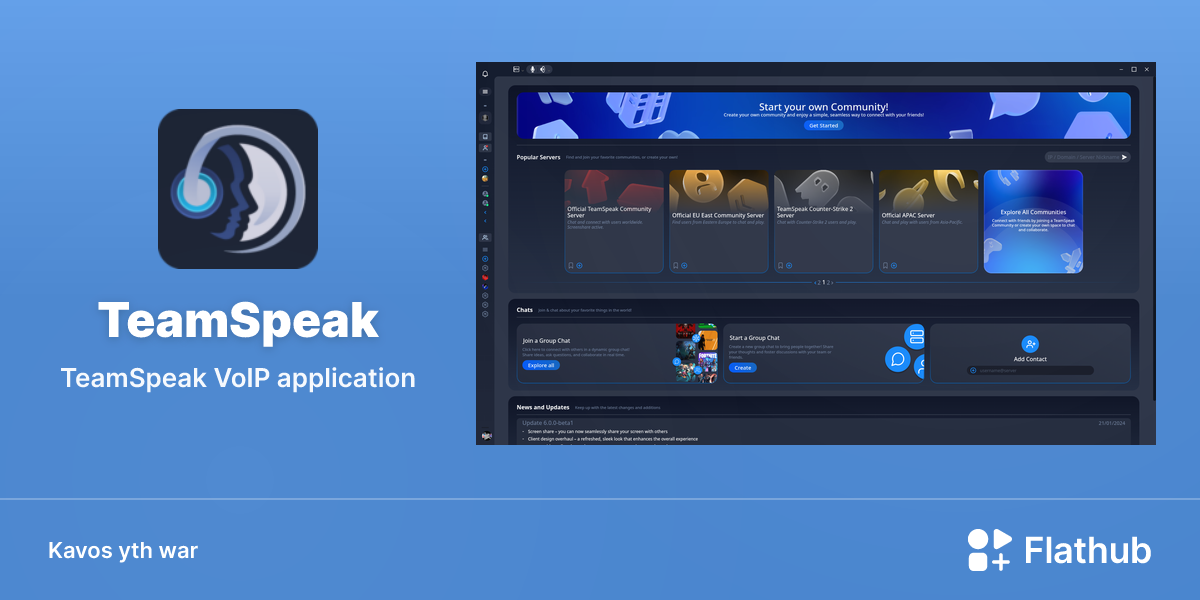 Lea TeamSpeak war Linux | Flathub