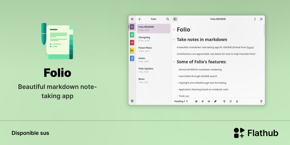 Installar Folio sus Linux | Flathub