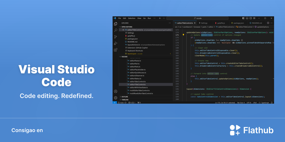 Instalar Visual Studio Code en Linux | Flathub