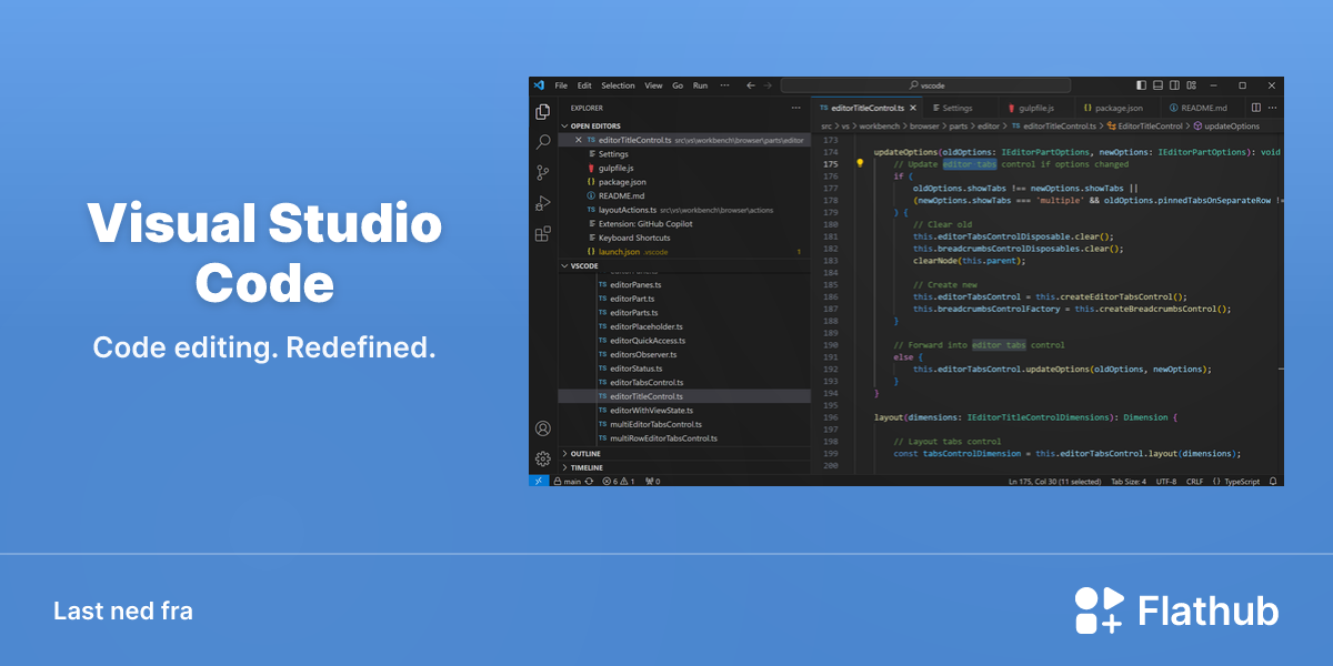 Installer Visual Studio Code på Linux | Flathub