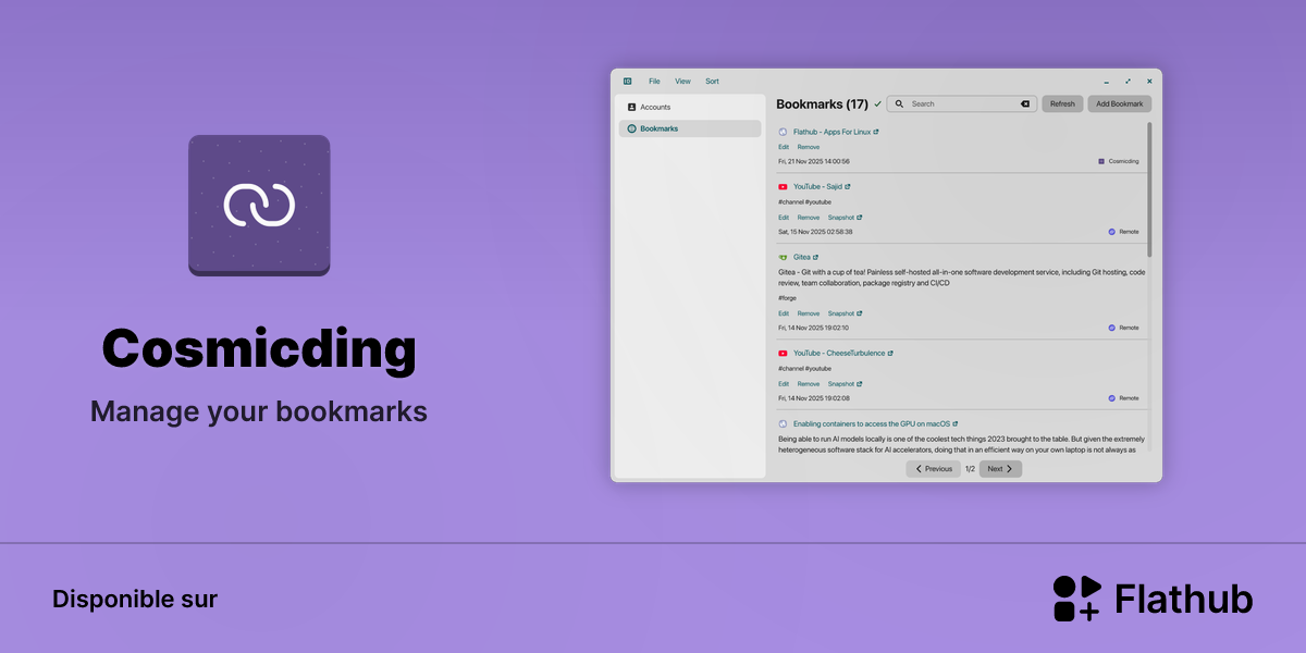 Installer Cosmicding sur Linux | Flathub