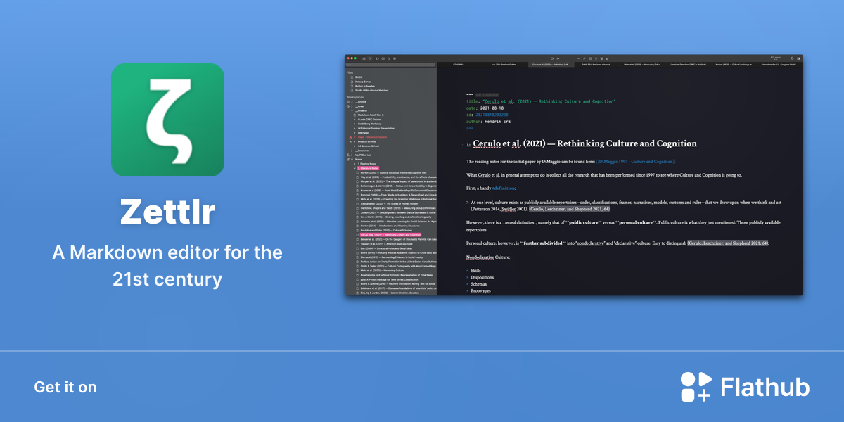 Install Zettlr on Linux | Flathub