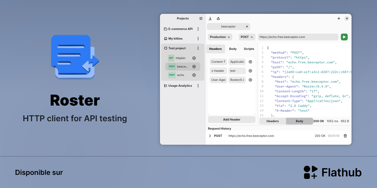 Installer Roster sur Linux | Flathub