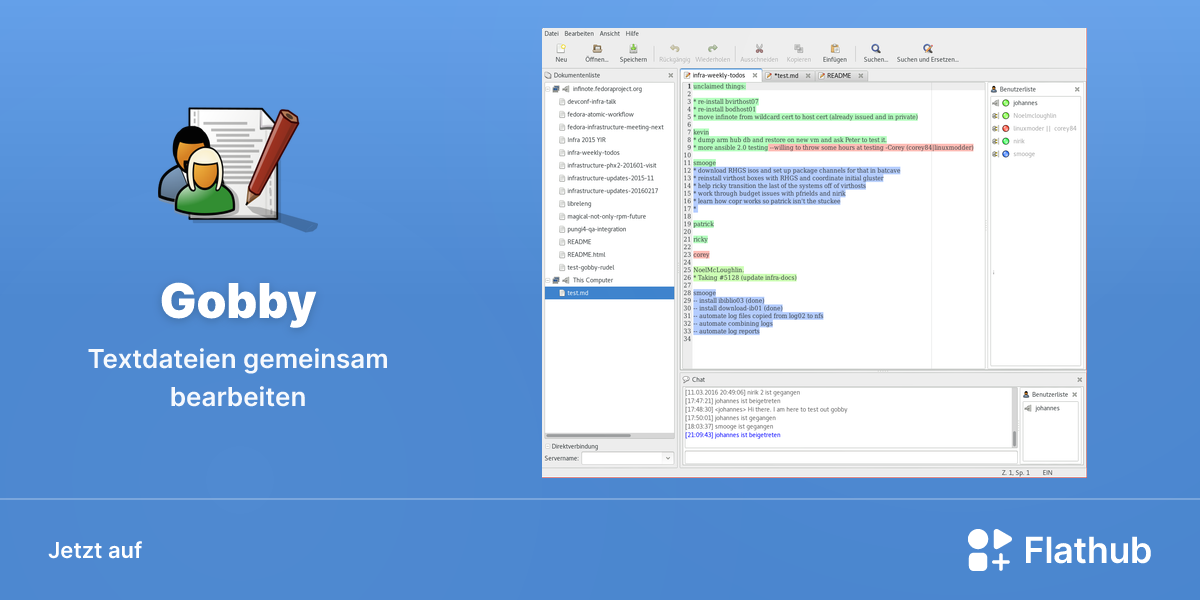 Gobby auf Linux installieren | Flathub