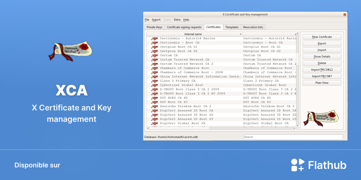 Installer XCA sur Linux | Flathub