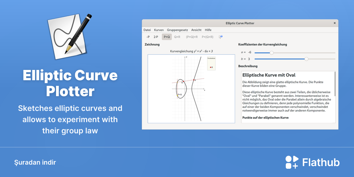 Elliptic Curve Plotter uygulamasını Linux'ta kur | Flathub
