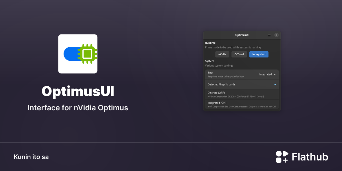 I-install ang OptimusUI sa Linux | Flathub