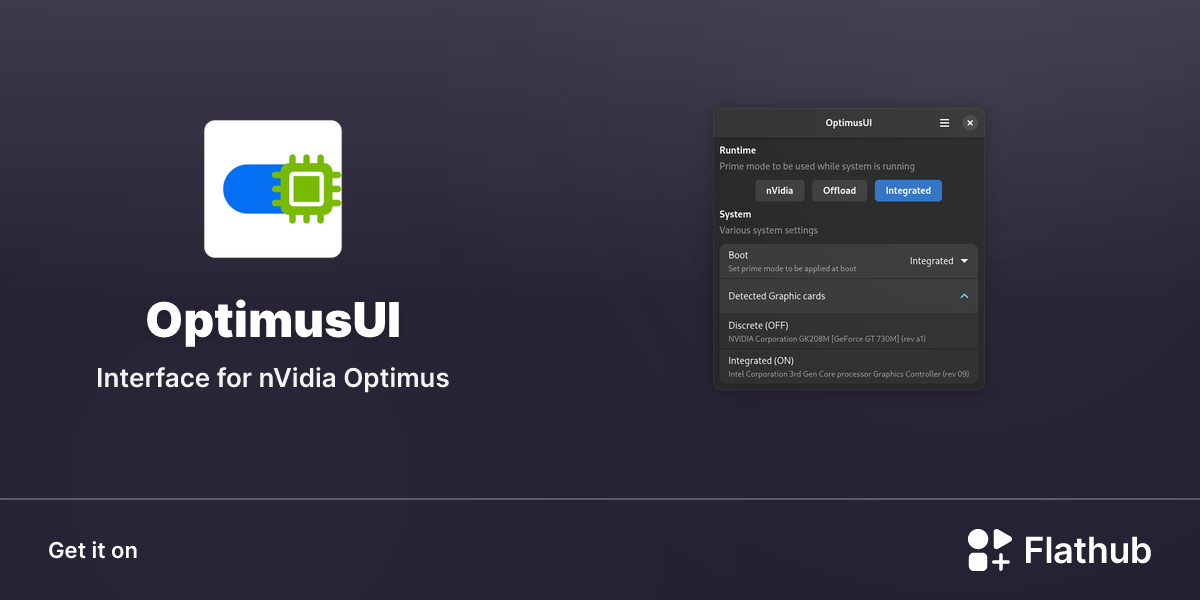 Install OptimusUI on Linux | Flathub