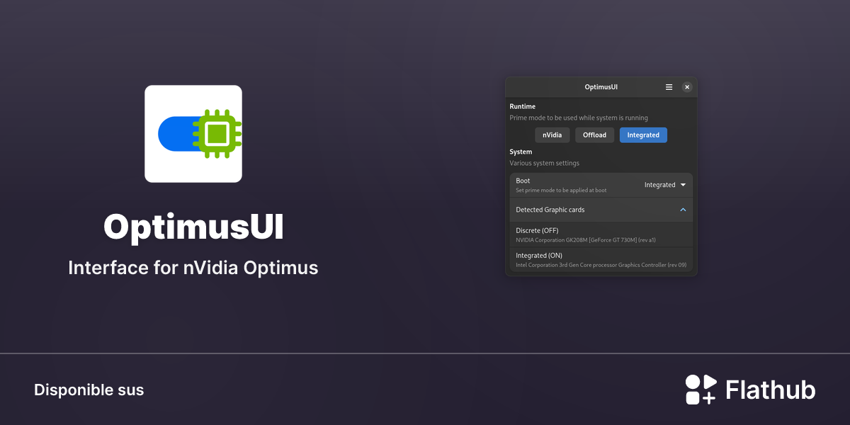 Installar OptimusUI sus Linux | Flathub