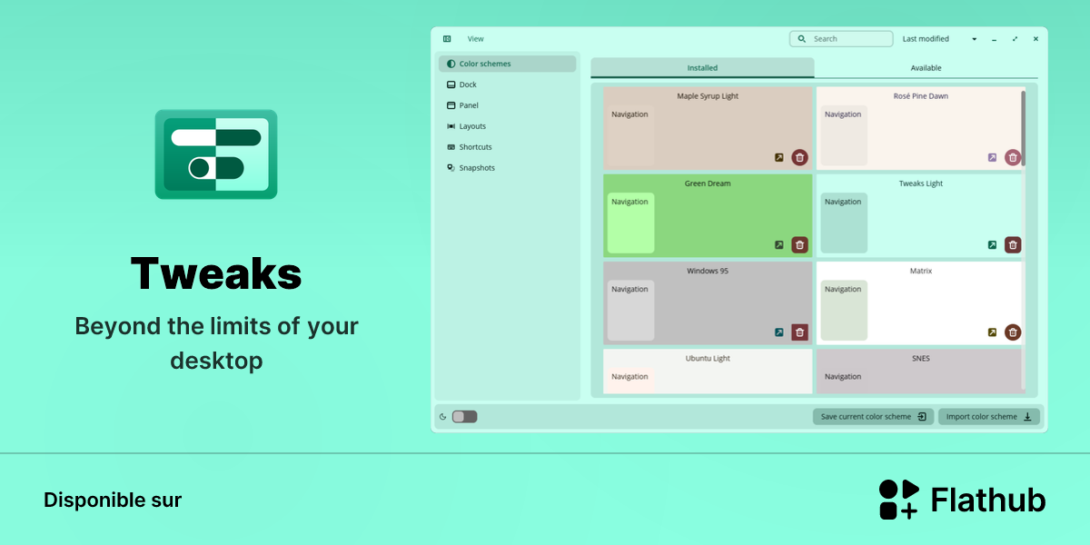 Installer Tweaks sur Linux | Flathub