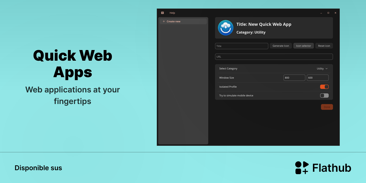 Installar Quick Web Apps sus Linux | Flathub
