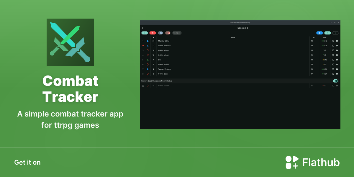 Install Combat Tracker on Linux | Flathub