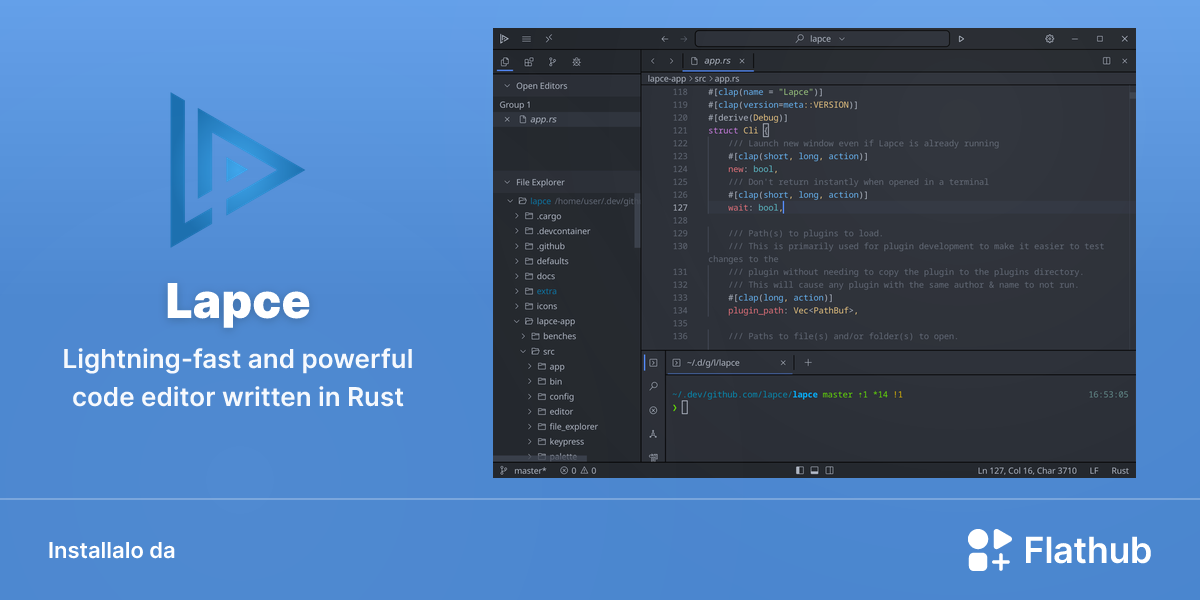 Installa Lapce su Linux | Flathub