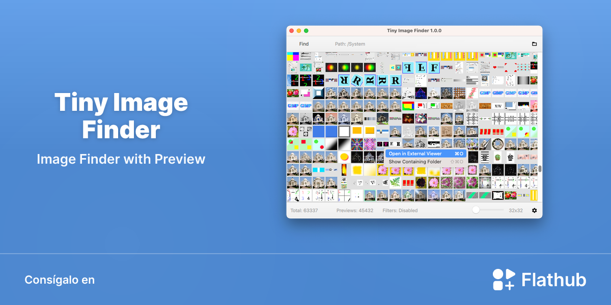 Instalar Tiny Image Finder en Linux | Flathub