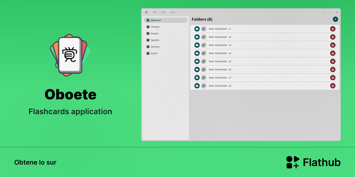 Installar Oboete sur Linux | Flathub