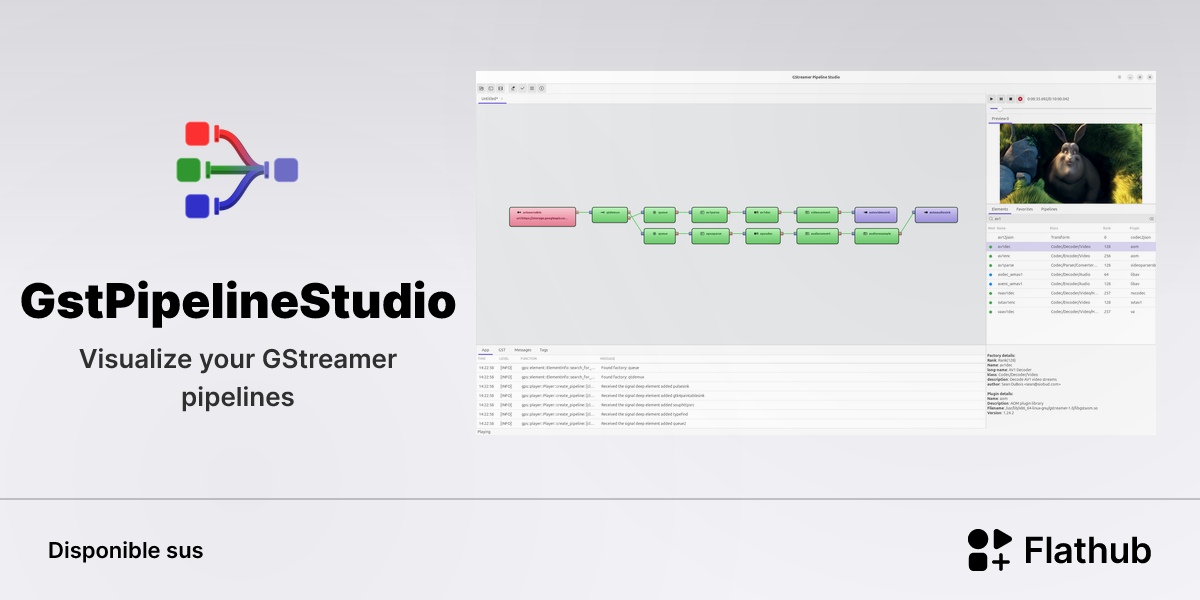 Installar GstPipelineStudio sus Linux | Flathub