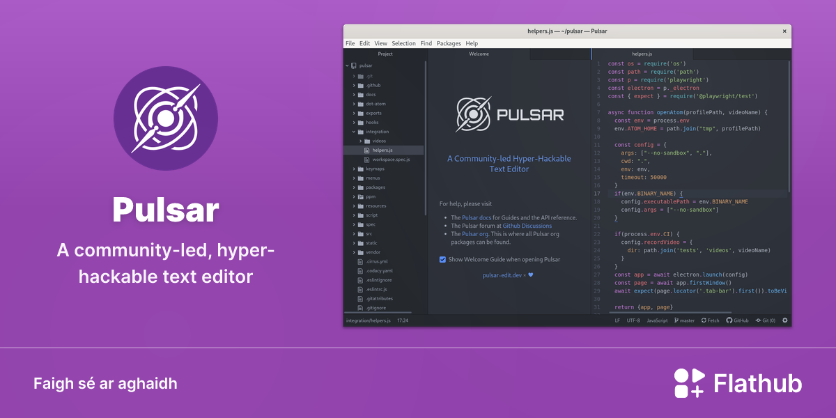 Suiteáil Pulsar ar Linux | Flathub