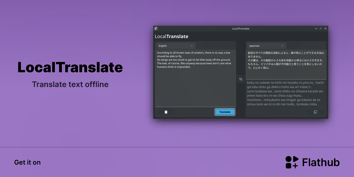 Install LocalTranslate on Linux | Flathub
