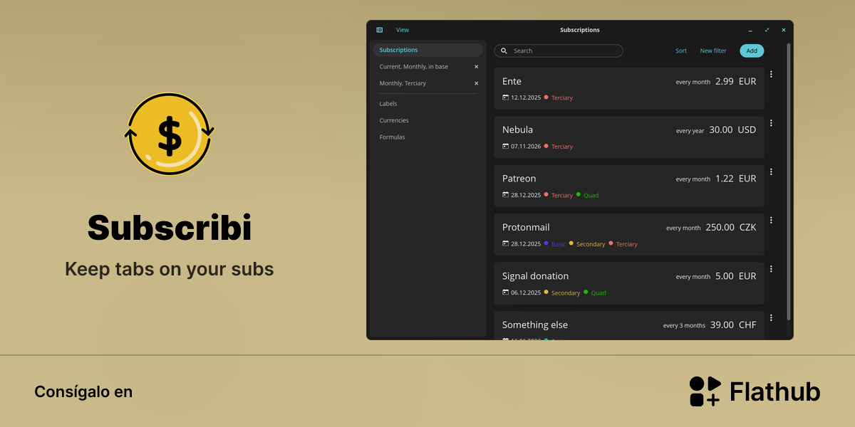 Instalar Subscribi en Linux | Flathub