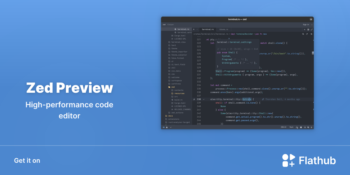 Install Zed Preview on Linux | Flathub
